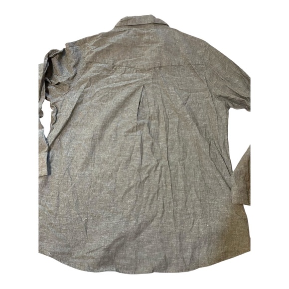 Silver Jeans Co linen & cotton blend long sleeve button up collared shirt. Sz 2X - Picture 6 of 16